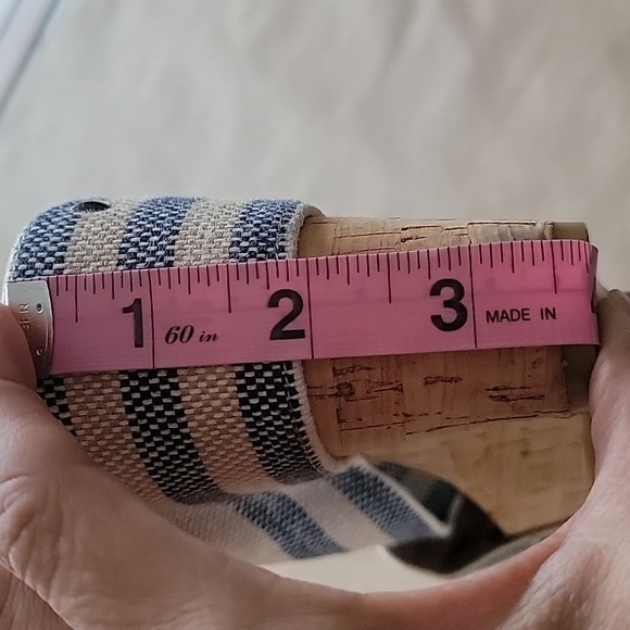 Lucky Brand Size 8M, Miller 2 American Blue & Natural Elastic Crossover Cork - Picture 9 of 9